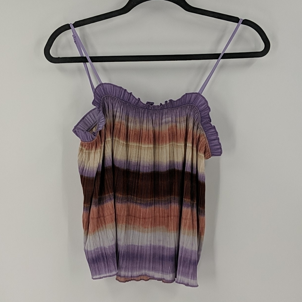 NWOT MADEWELL Crinkle Ruffle Spaghetti Strap Tank